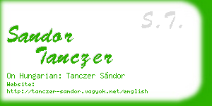 sandor tanczer business card
